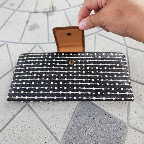 FOSSIL Felicity Black Ivory Dot Faux Leather Tote Bag Wallet Set - Picture 9 of 15